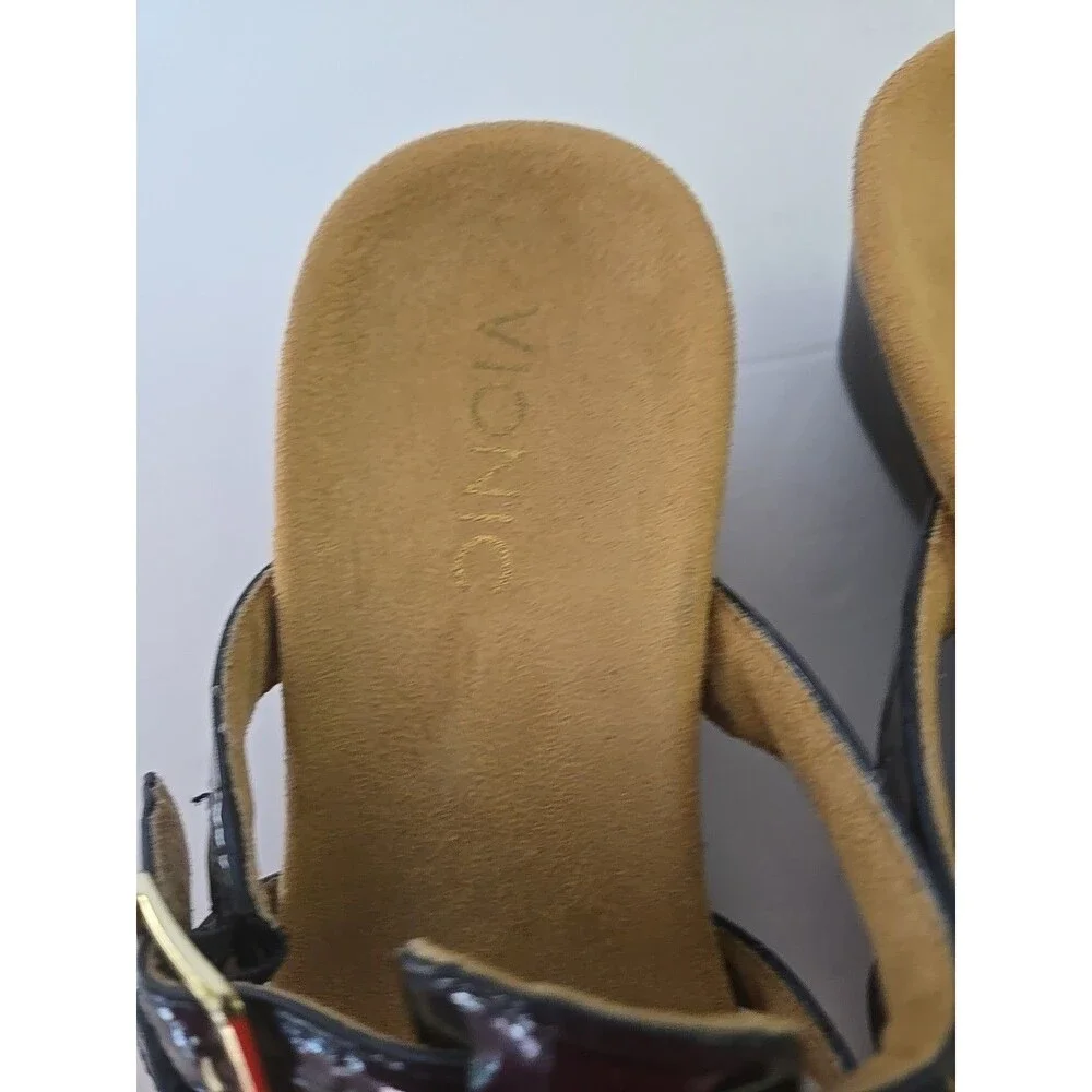 Vionic Women's 381 Park Radia Navy Blue Cork Wedge Sandals Shoes Size 6 M EUC - Picture 2 of 15